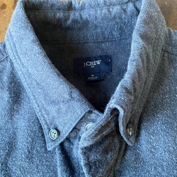 J. Crew Casual Blue Shirt with Brown Elbow Patches - Picture 2 of 2
